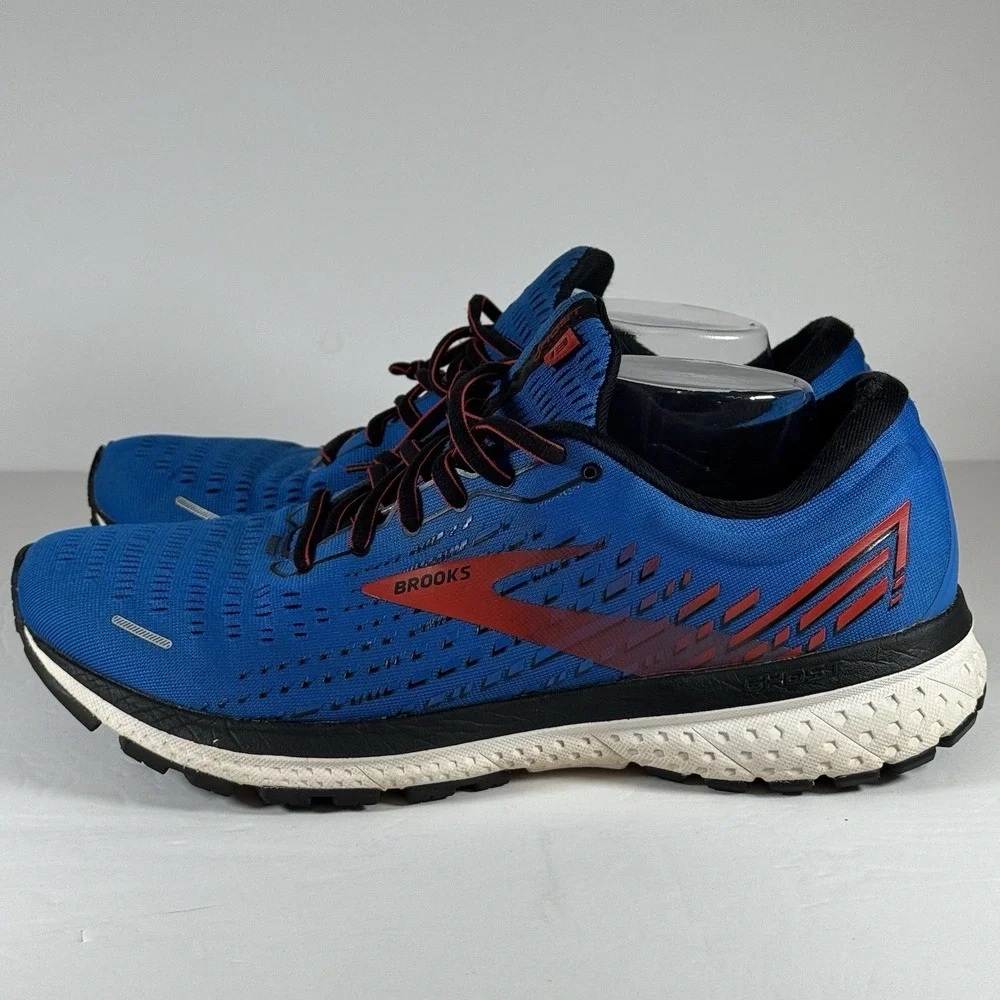 Brooks Ghost 13 Men's‎ size 11.5 Blue Red Running Athletic Shoes 1103481D435